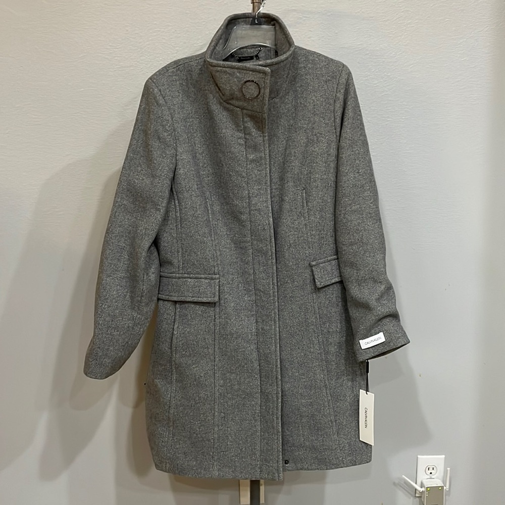 Calvin Klein Grey Dress Coat Size L